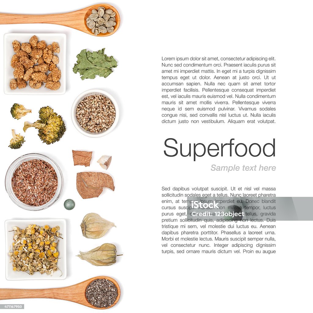 various superfood on white background various superfood on white background top view 2015 Stock Photo