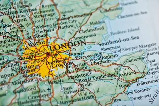 London, England map.Source: \