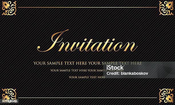 Invitation Stock Illustration - Download Image Now - Gold Colored, High Society, Border - Frame