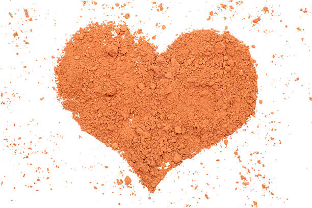 Heart shape of cocoa powder