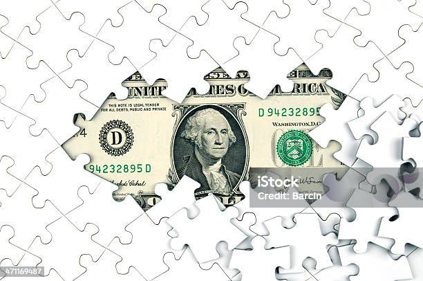 Bill E I Pezzi Del Puzzle Dollaro - Fotografie stock e altre immagini di Affari - Affari, Affari internazionali, Astratto