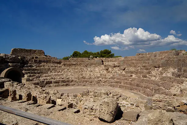 Ancient roman theater at Nora, Sardinia, Italy