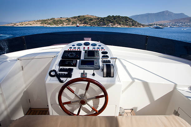 istock Cockpit of a motorboat 471171912