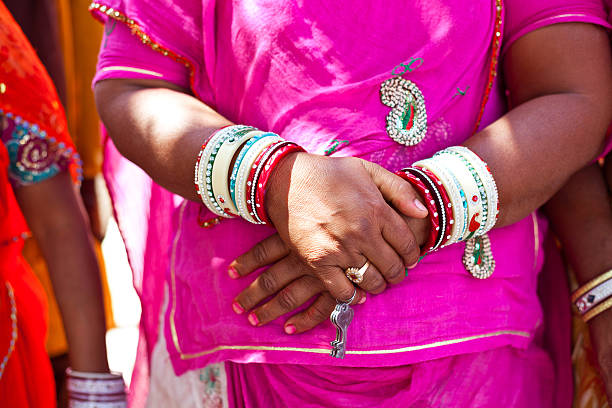 istock Indian Woman's Hands wearing bracelets 471172186