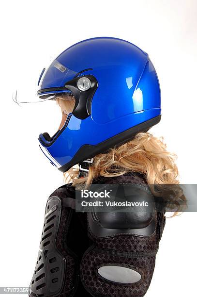 Biker Girl Stock Photo - Download Image Now - Motorcycle, Profile View, Sports Helmet