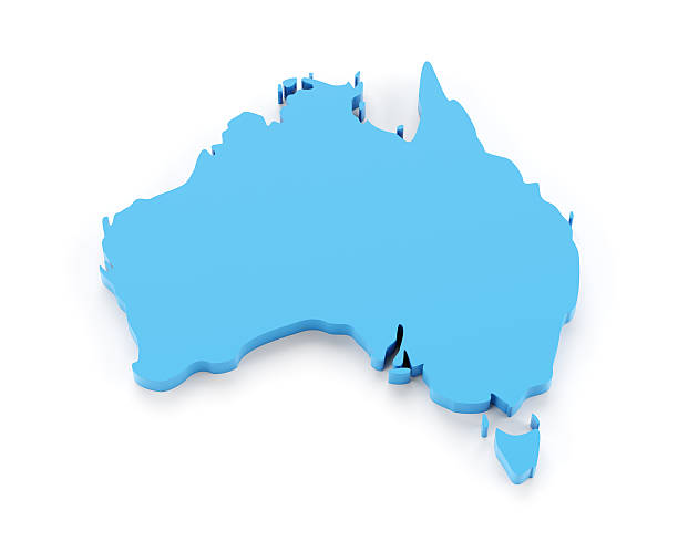 istock 3d map of Australia isolated on white 471172503
