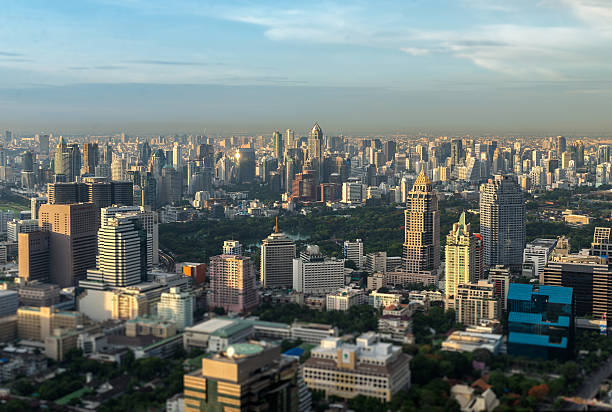 istock Bird Eye View Bangkok City at before sunset 471172764