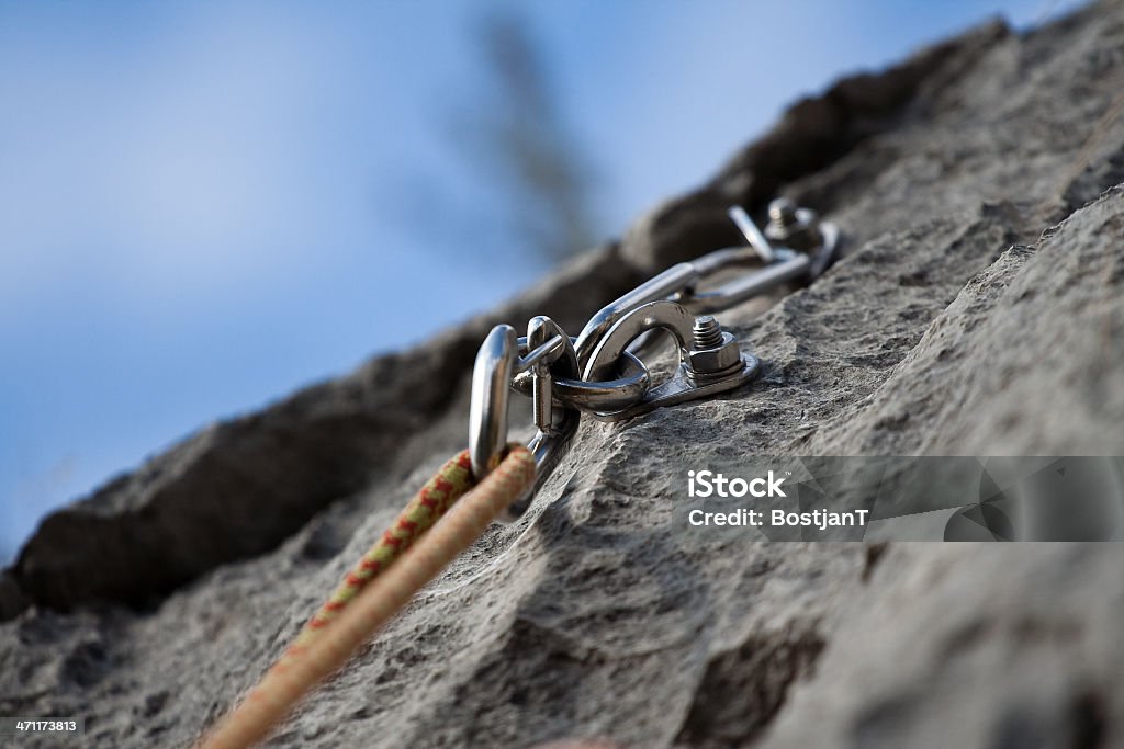 Security Protectuion equipment for rock climbing Aluminum Stock Photo