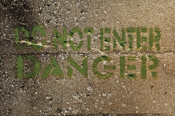istock Danger Stenciled on Grungy Concrete Wall 471173993