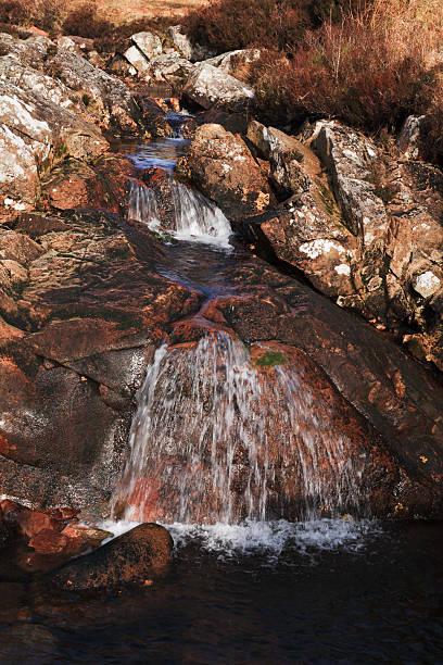 Highland Cascade A small waterfall in the Scottish Highlands etive river photos stock pictures, royalty-free photos & images