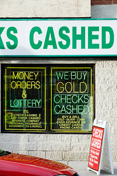 Checks cashed - pawn shop in Philadelphia stock photo