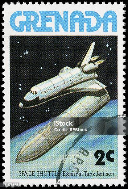 Space Shuttle External Tank Jettison Stamp Stock Photo - Download Image Now - Postage Stamp, Space Exploration, Astronaut