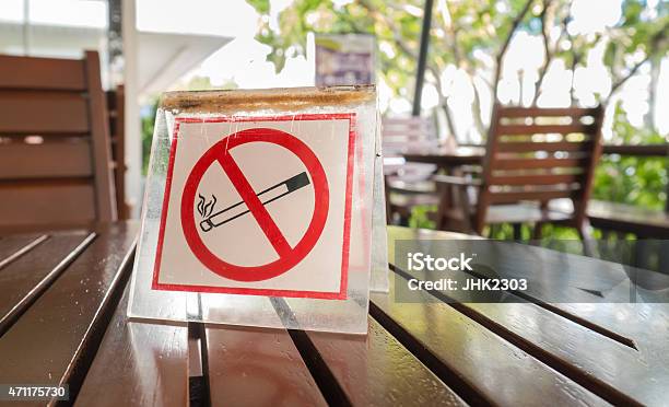 No Smoking Sign Displayed Stock Photo - Download Image Now - No Smoking Sign, Restaurant, Sign