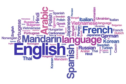 Languages of the world word cloud illustration. Word collage concept.