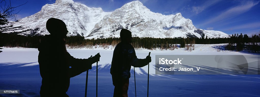 Dwóch osoby narciarski - Zbiór zdjęć royalty-free (Biegi narciarskie)
