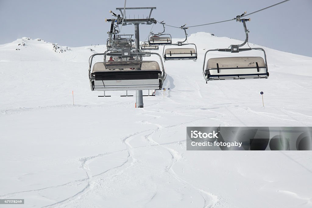 Chairlift Winter scenery in  Austria Alpine Skiing Stock Photo