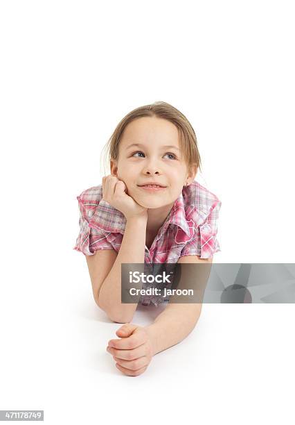 Chica Diez Años De Edad Foto de stock y más banco de imágenes de 10-11 años - 10-11 años, Acostado, Alegre