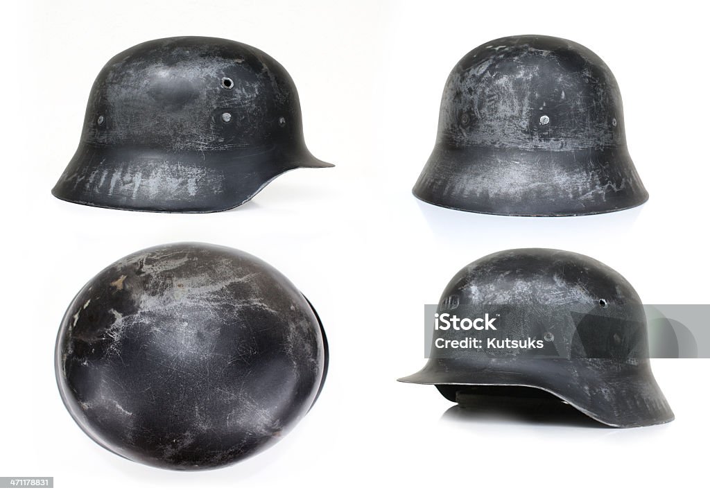 inglourious basterds XXL image of an M42 german helmet different views of an m42 original war world 2 german helmet. This helmet was used by the spanish Army Nazism Stock Photo