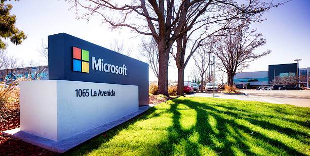 microsoft силиконовая долина campus знак вход - office park business california outdoors стоковые фото и изображения