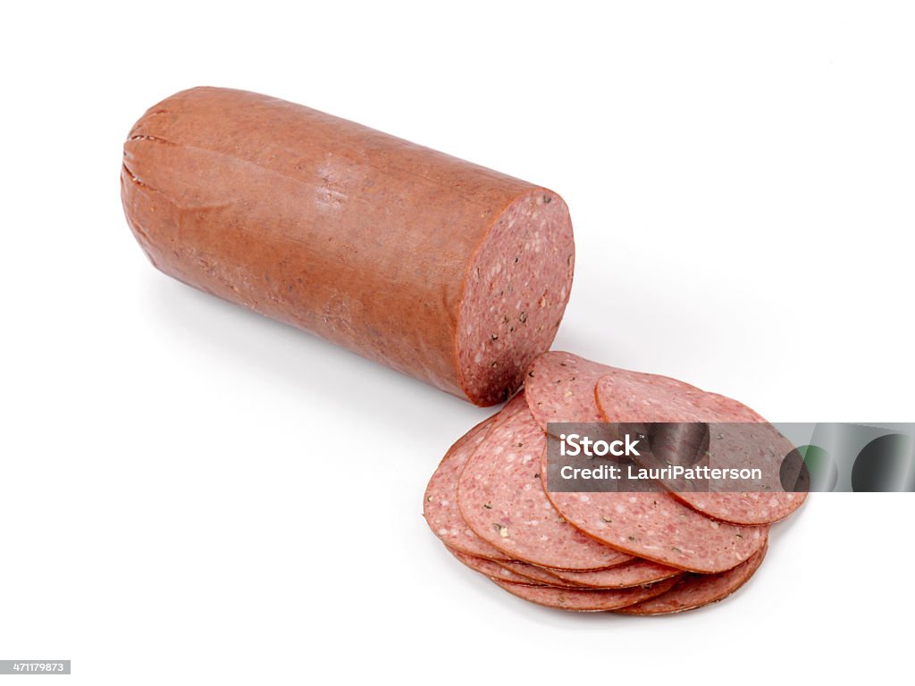 Scheiben Salami - Lizenzfrei Ansicht aus erhöhter Perspektive Stock-Foto