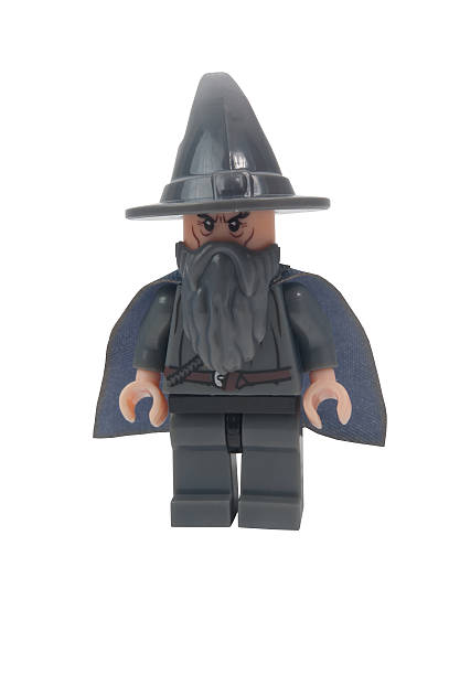 Adelaide, Australia - April 21, 2015: A studio shot of a Gandalf Custom Lego minifigure from the Lord of the Rings. Lego is extremely popular worldwide with children and collectors.
