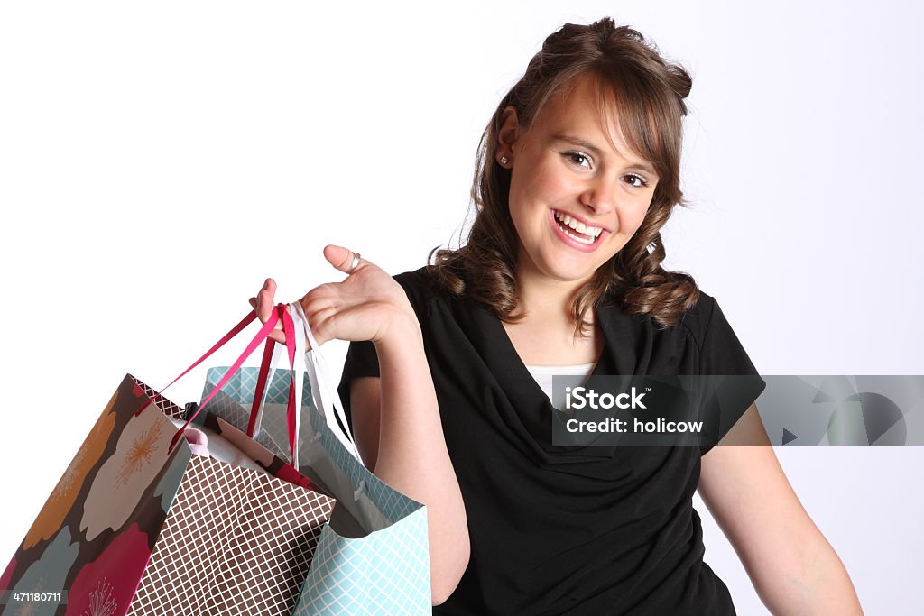 Подросток шоппинг серии - Стоковые фото Белый роялти-фри