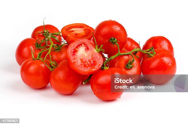 Tomaten Stockfoto und mehr Bilder von Farbbild - Farbbild, Fotografie, Freisteller – Neutraler Hintergrund