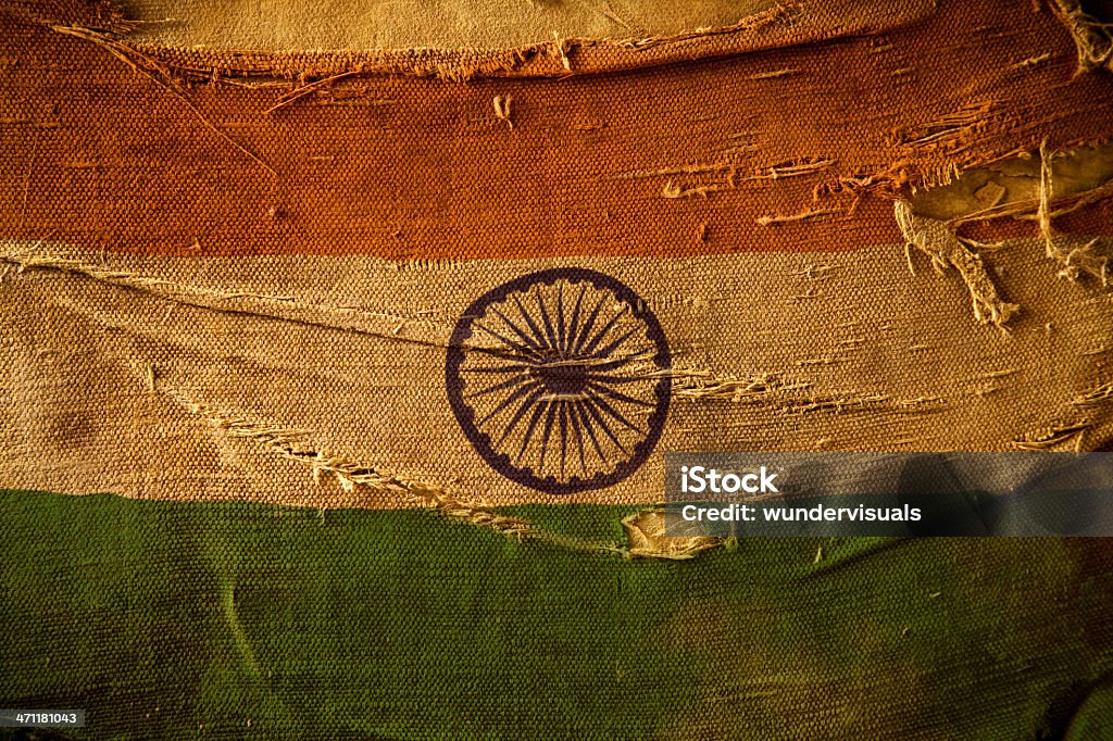 Bandera de la India - Foto de stock de Agujero libre de derechos