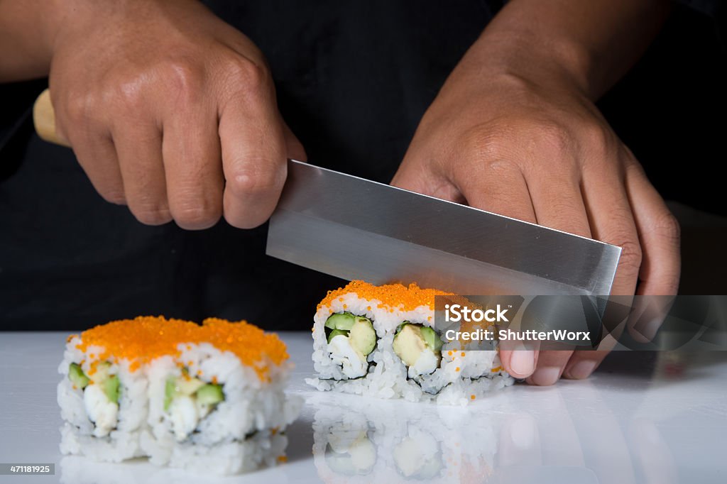 Cięcie Sushi - Zbiór zdjęć royalty-free (Azja)