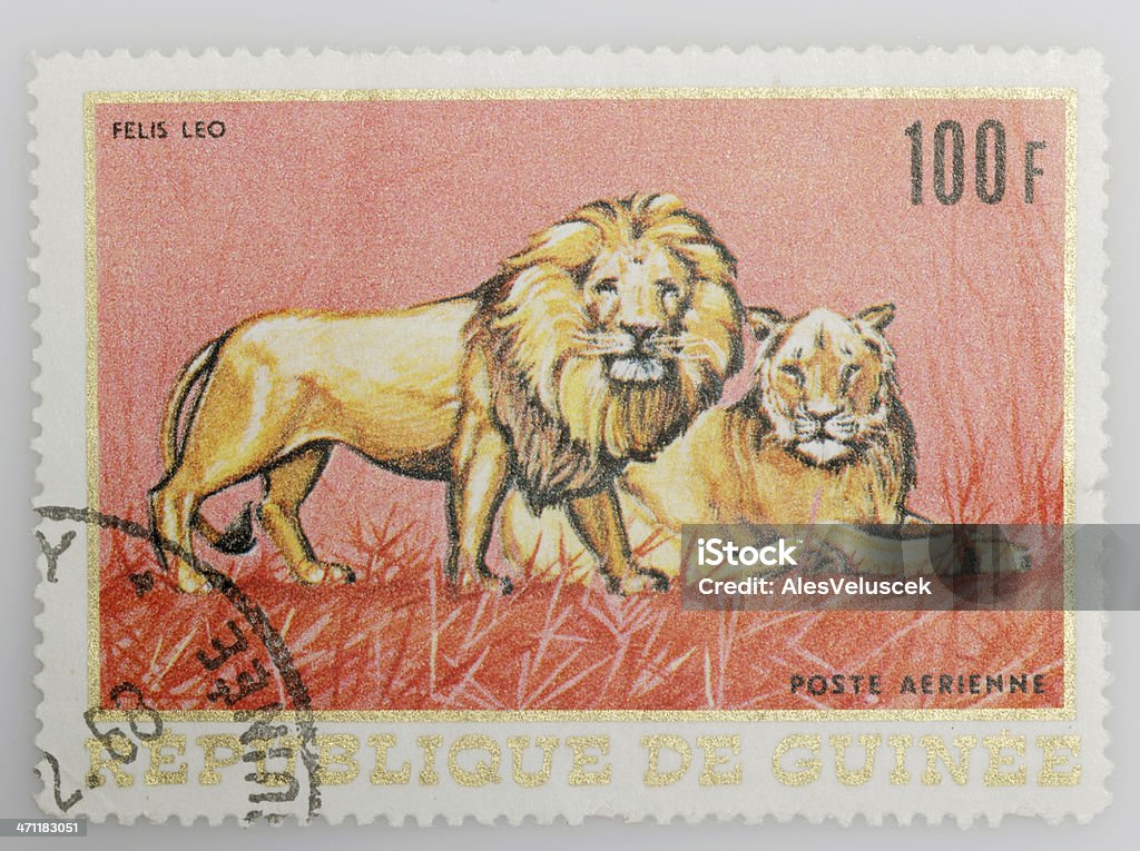 Francobollo postale. - Foto stock royalty-free di Guinea