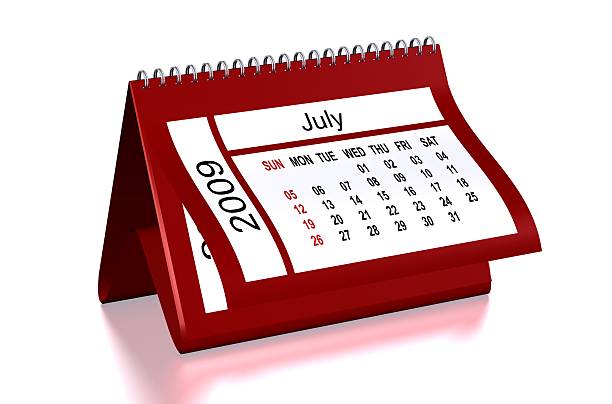 July 2009 Calendar stock photo