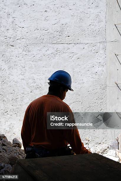 Construction Worker Stock Photo - Download Image Now - Blue-collar Worker, Concrete, Concrete Wall