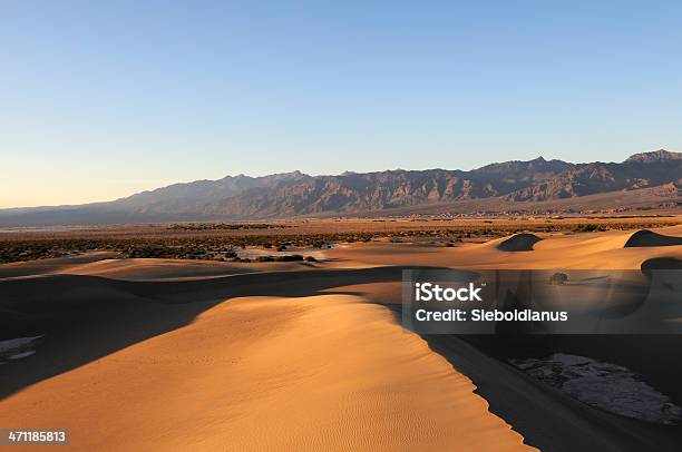 Death Valley At Sunset With Dunes And Desert Mountains Stock Photo - Download Image Now