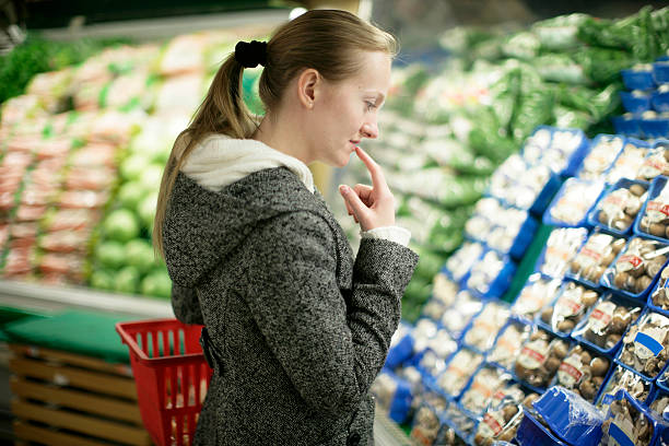 Young Female Grocery Shopping stock photo