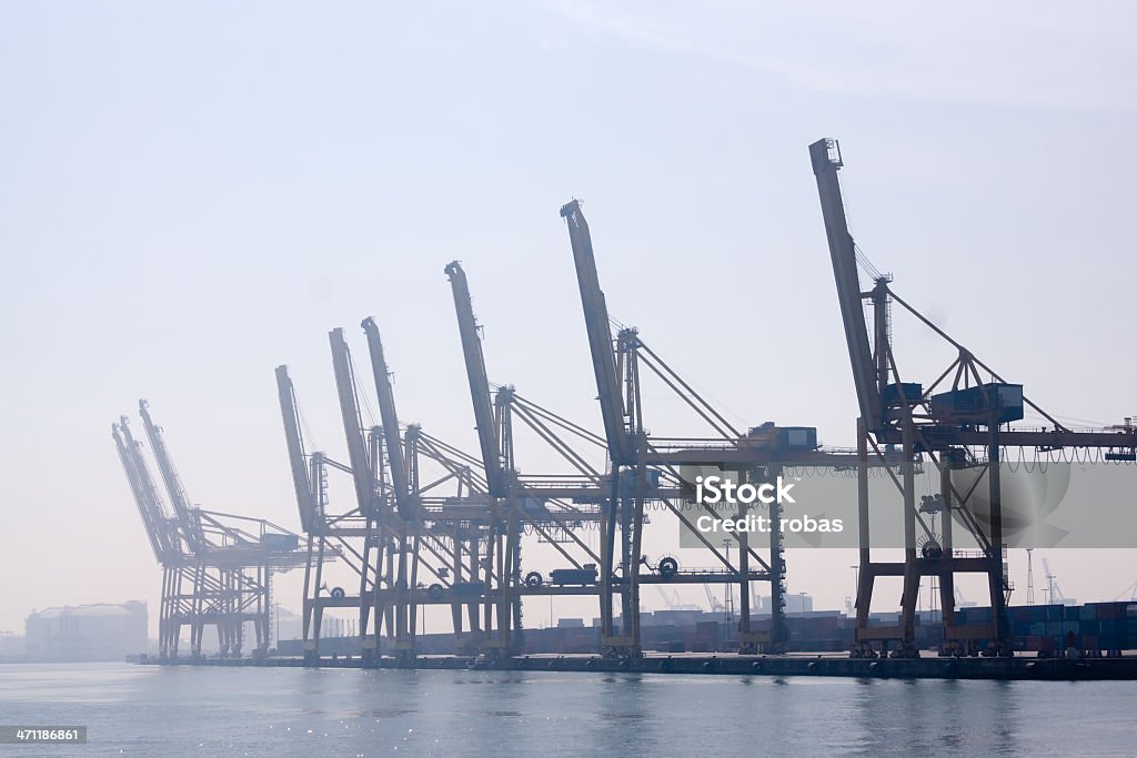 Cranes in Barcelona Harbor Cranes in Barcelona Harbor (Spain) Barcelona - Spain Stock Photo