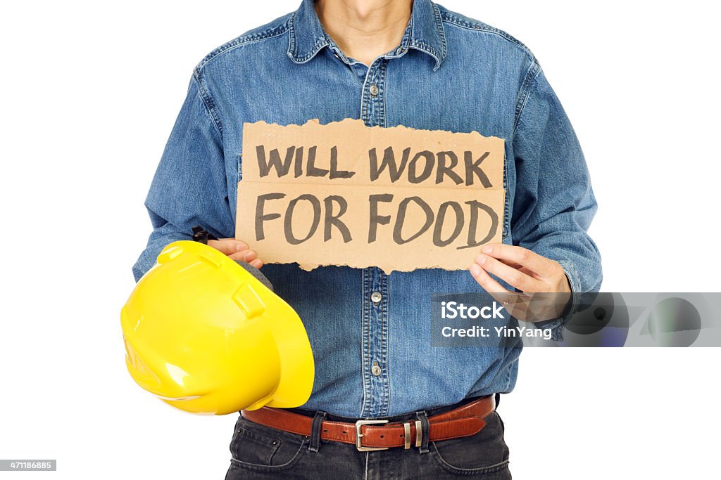 Desesperadamente desempregados Trabalhador de Colarinho-azul - Foto de stock de Adulto royalty-free