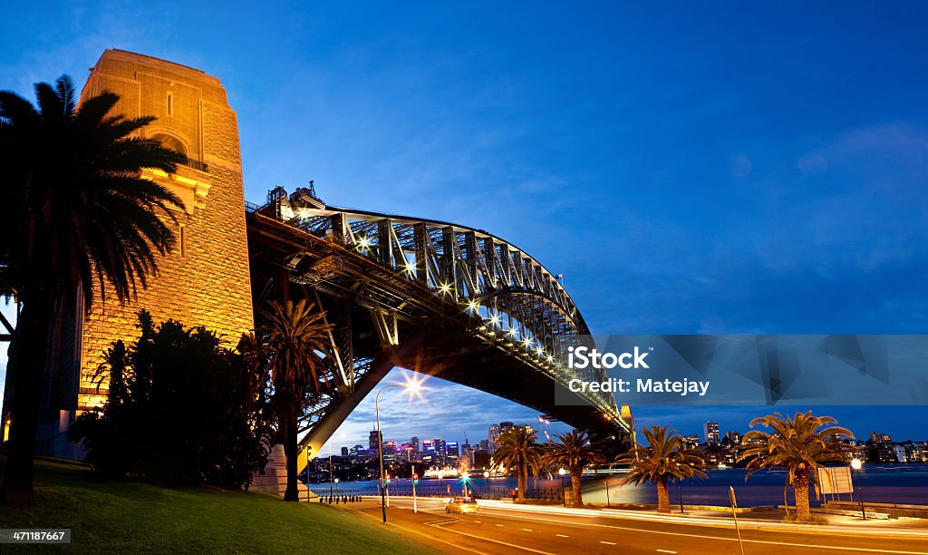 Sydney Harbour Bridge zmierzchu Panorama - Zbiór zdjęć royalty-free (Australia)