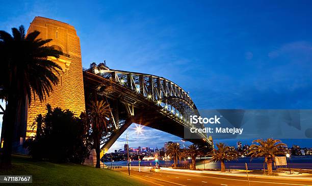 Sydney Harbour Bridge Zmierzchu Panorama - zdjęcia stockowe i więcej obrazów Australia - Australia, Bezchmurne niebo, Błyszczący