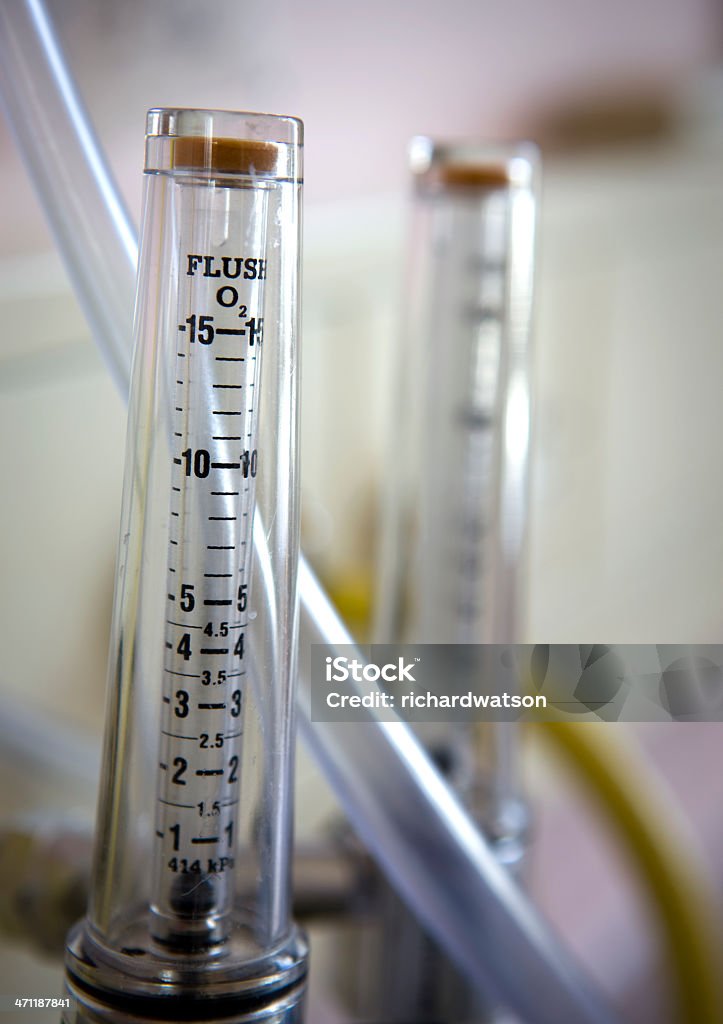Indicatore di ossigeno o flowmeter - Foto stock royalty-free di Apparecchiatura medica
