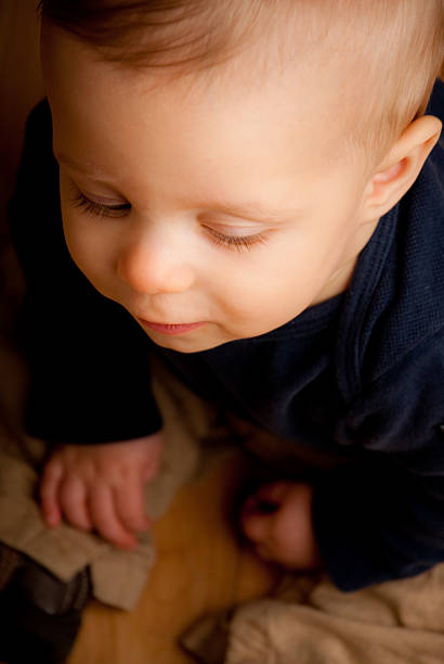 Little Boy Close-up stock photo