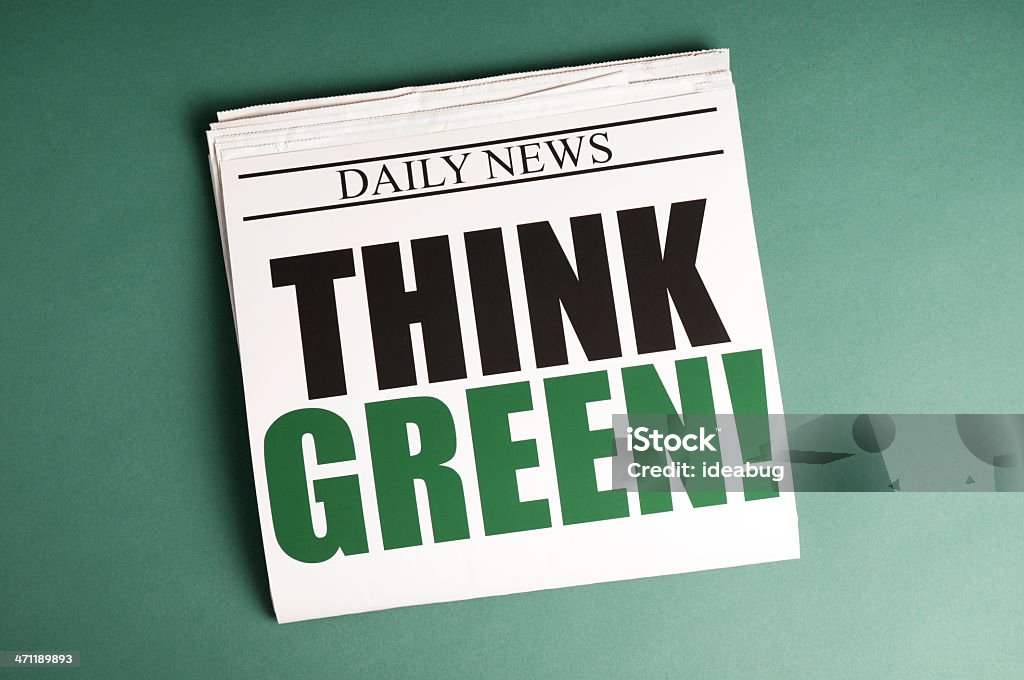 Pense na Zona Verde! Jornal - Foto de stock de Comunicação royalty-free