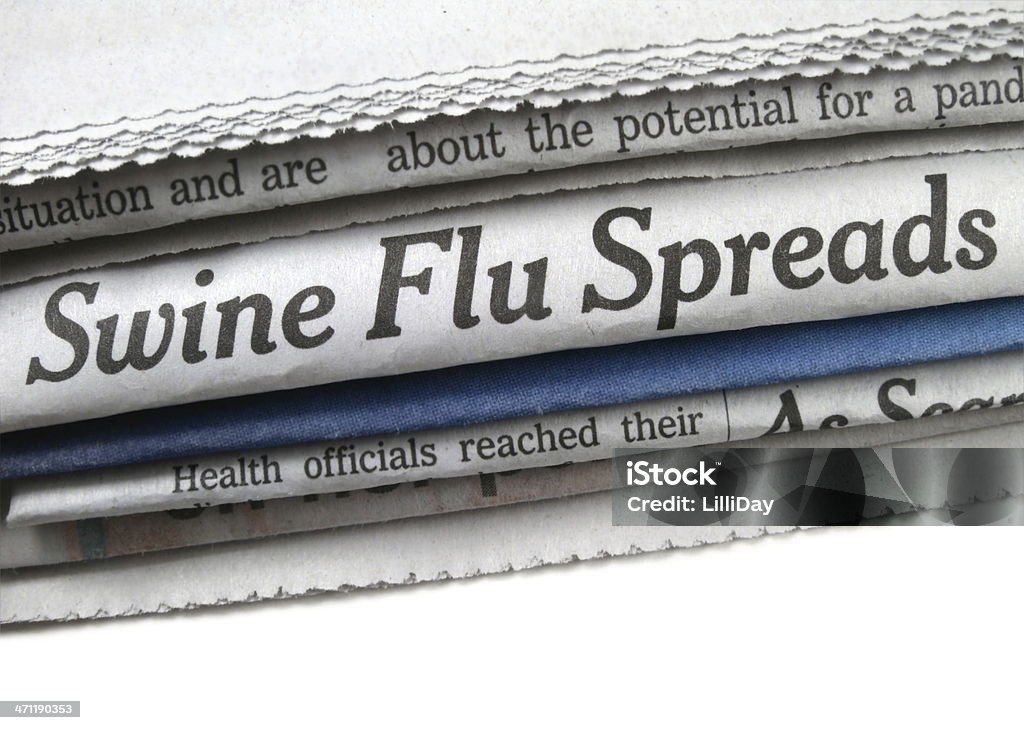 Свиного гриппа распространяет заголовок - Стоковые фото Вирус свинного гриппа роялти-фри