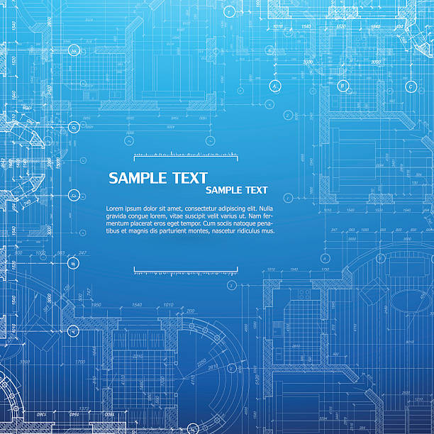 Architectural background Abstract vector illustration in blue color Blueprint stock illustrations