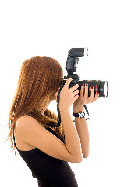 istock photographer girl on white background 471193553
