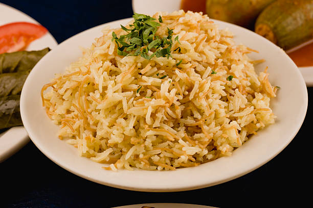 Arabic Rice Arabian Rice with noodles lebanese culture stock pictures, royalty-free photos & images