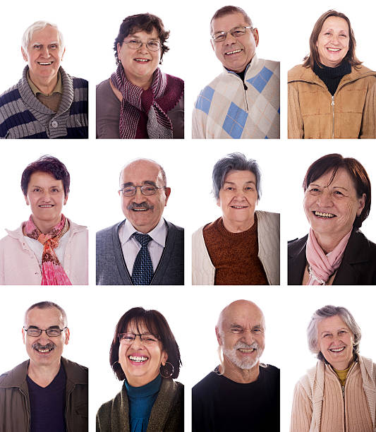 istock Multiple image of large group of seniors expressing positivity. 471194262