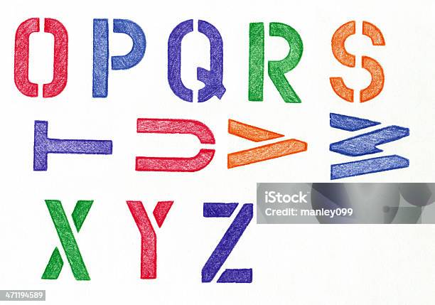 Color Pencil Stencil Alphabet Stock Illustration - Download Image Now - Letter S, Abstract, Alphabet