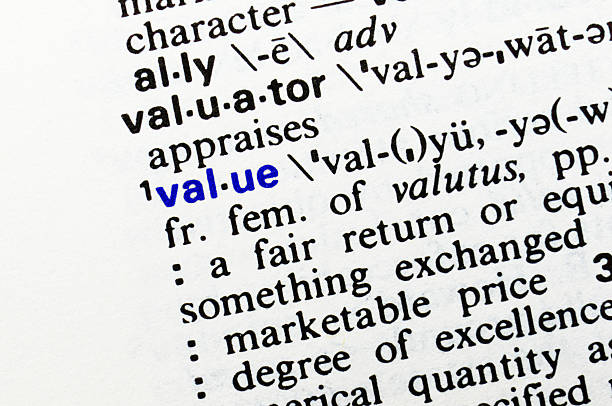 istock Value. Closeup of dictionary word entry. 471195332