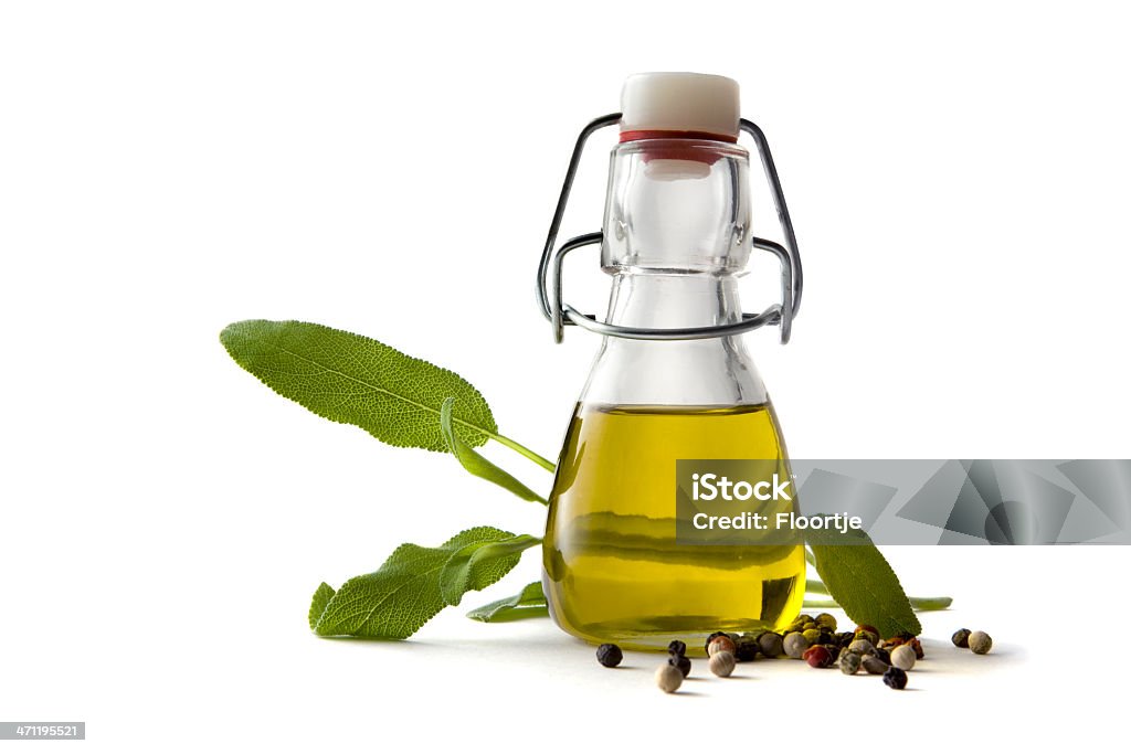 Sabor: Aceite de oliva, salvia y Pimienta - Foto de stock de Aceite de ensalada libre de derechos