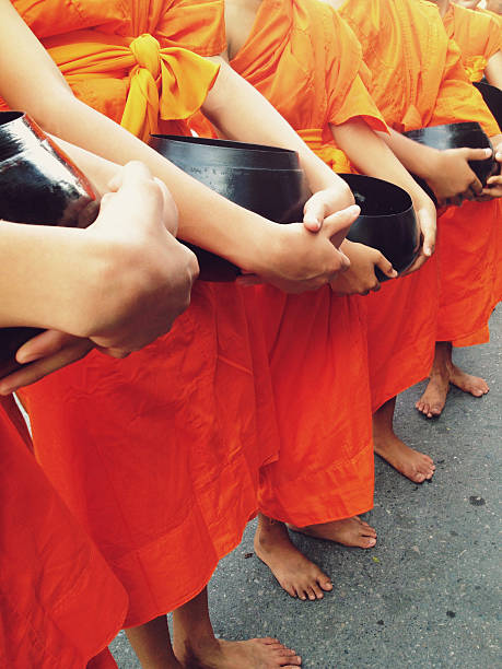istock food offering to a monk background 471195600
